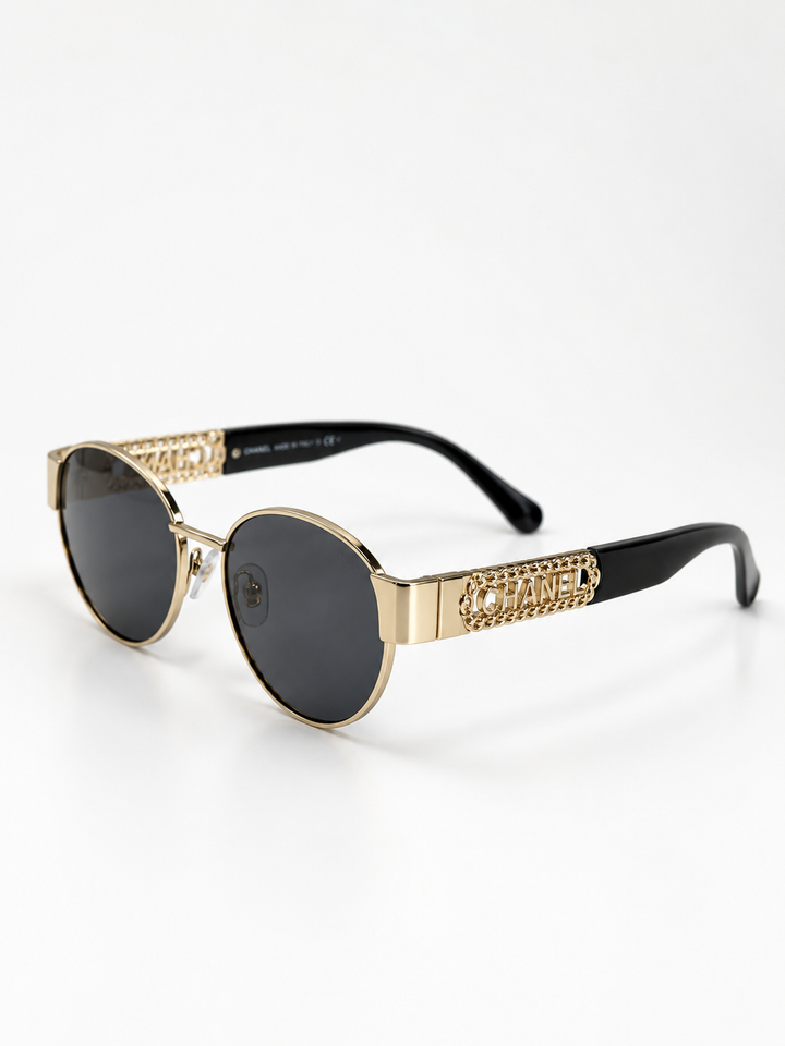 Vintage Gold Oval Sunglasses - Cha