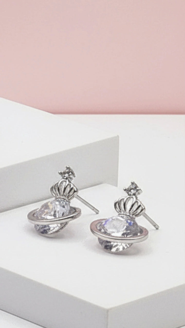 Crown Crystal Stud Earrings