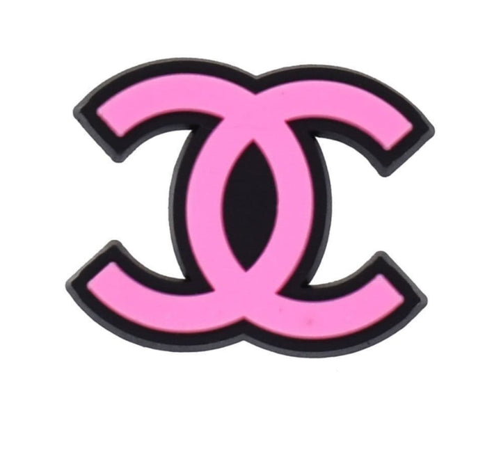 Black and pink croc charm 