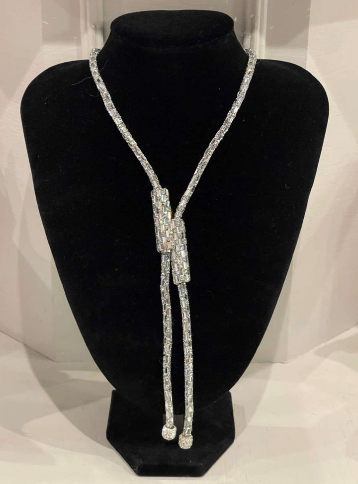 Rope necklace crystal pendant 