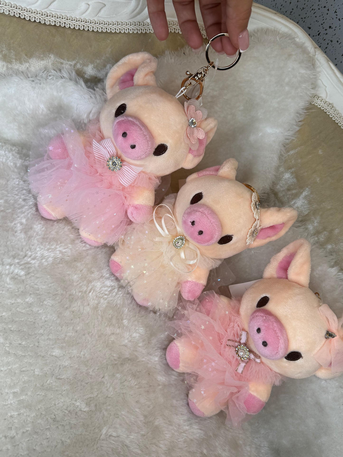 Pig Soft Teddy Key Ring