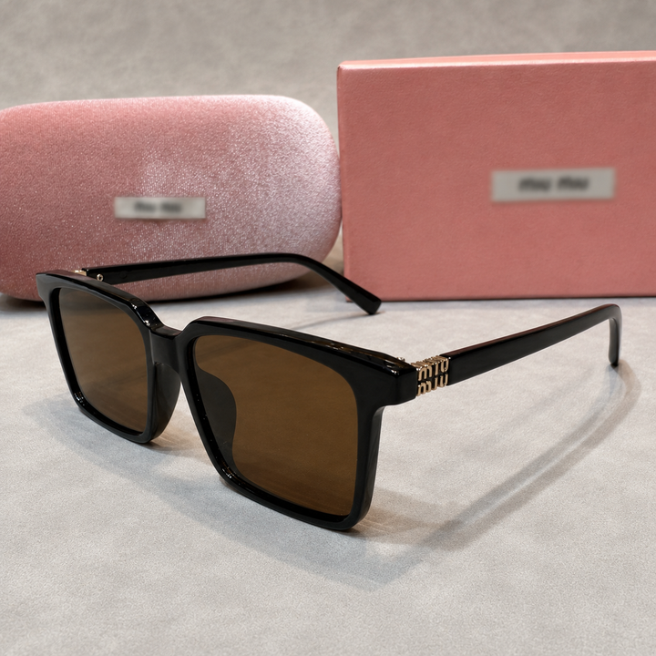 Black sunglasses with gold detail 