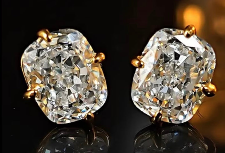 Simple Inlay Synthetic Zirconia Geometric Stud Earrings