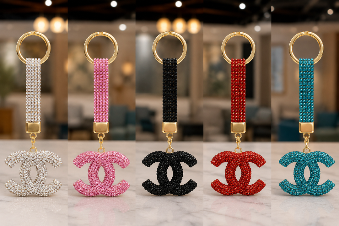 Sparkling Diamanté Keyring Charm - Key Chain