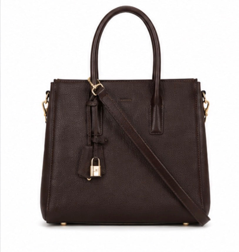Slim Dark Brown Adjustable Handbag Strap with Gold Hardware