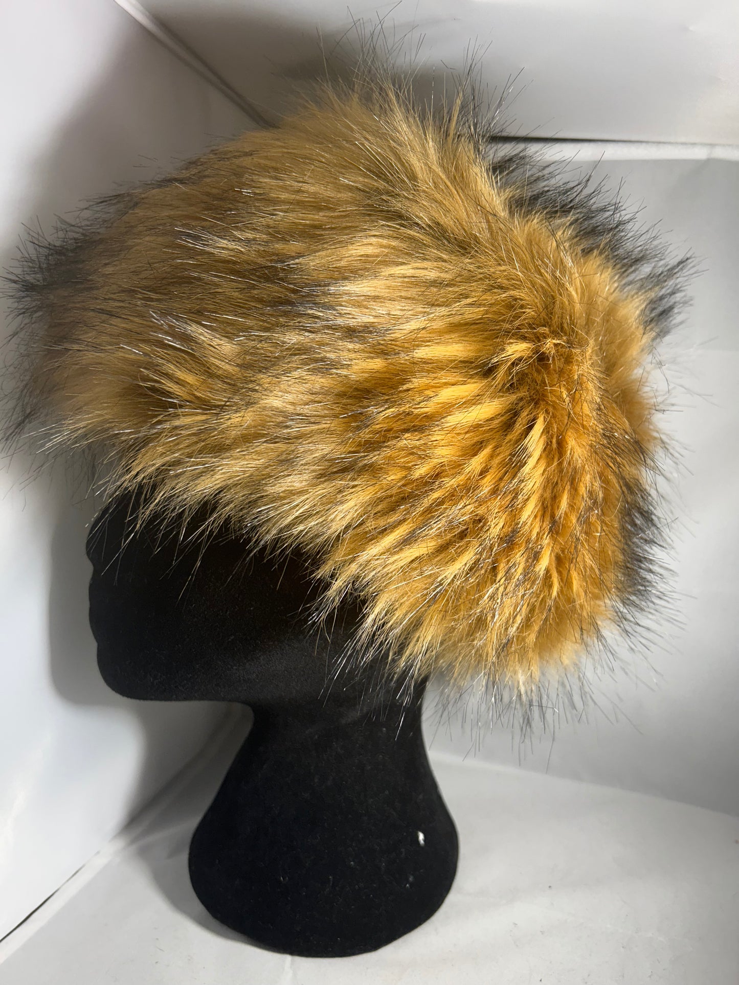 Brown faux fur hat