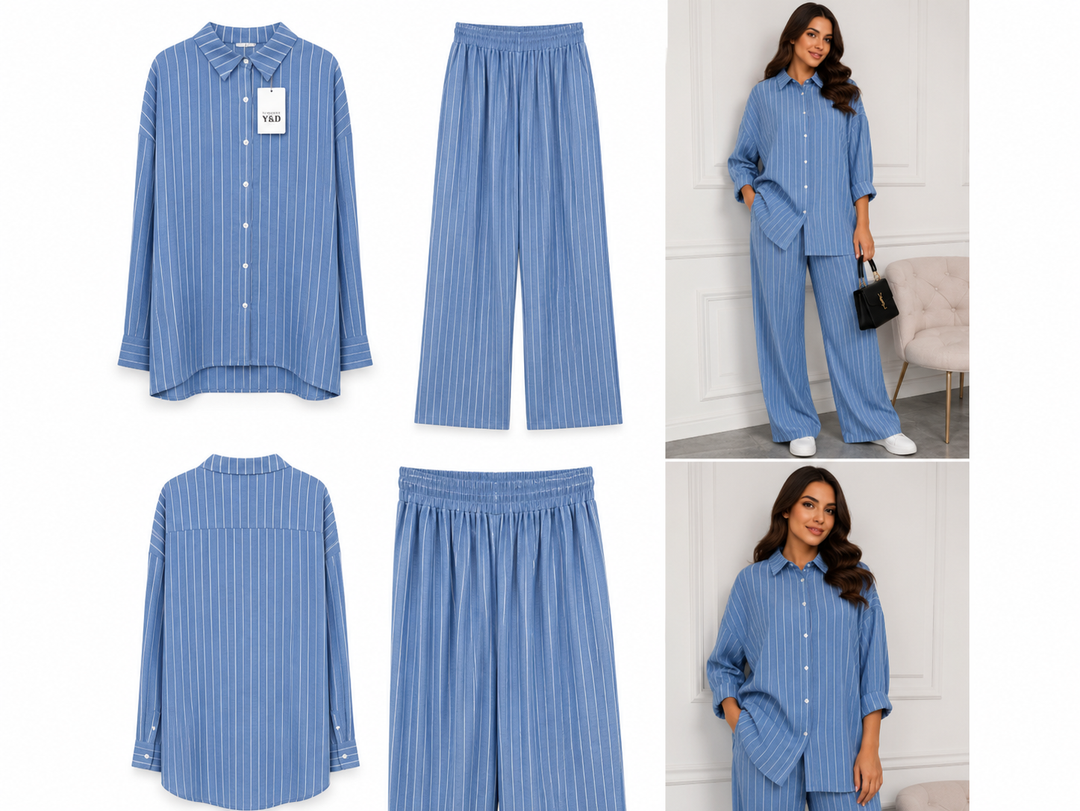 Pinstripe Shirt &amp; Trouser Co-Ord Set