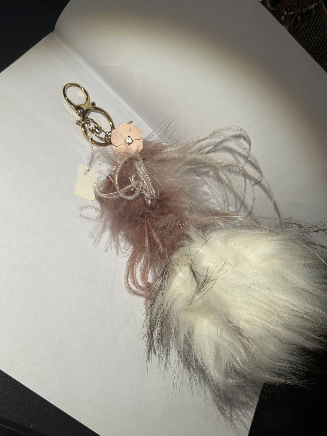 Fur pompom keyring