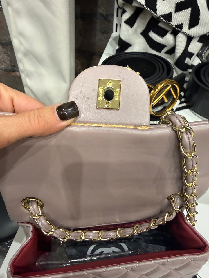 Mauve Quilted Handbag