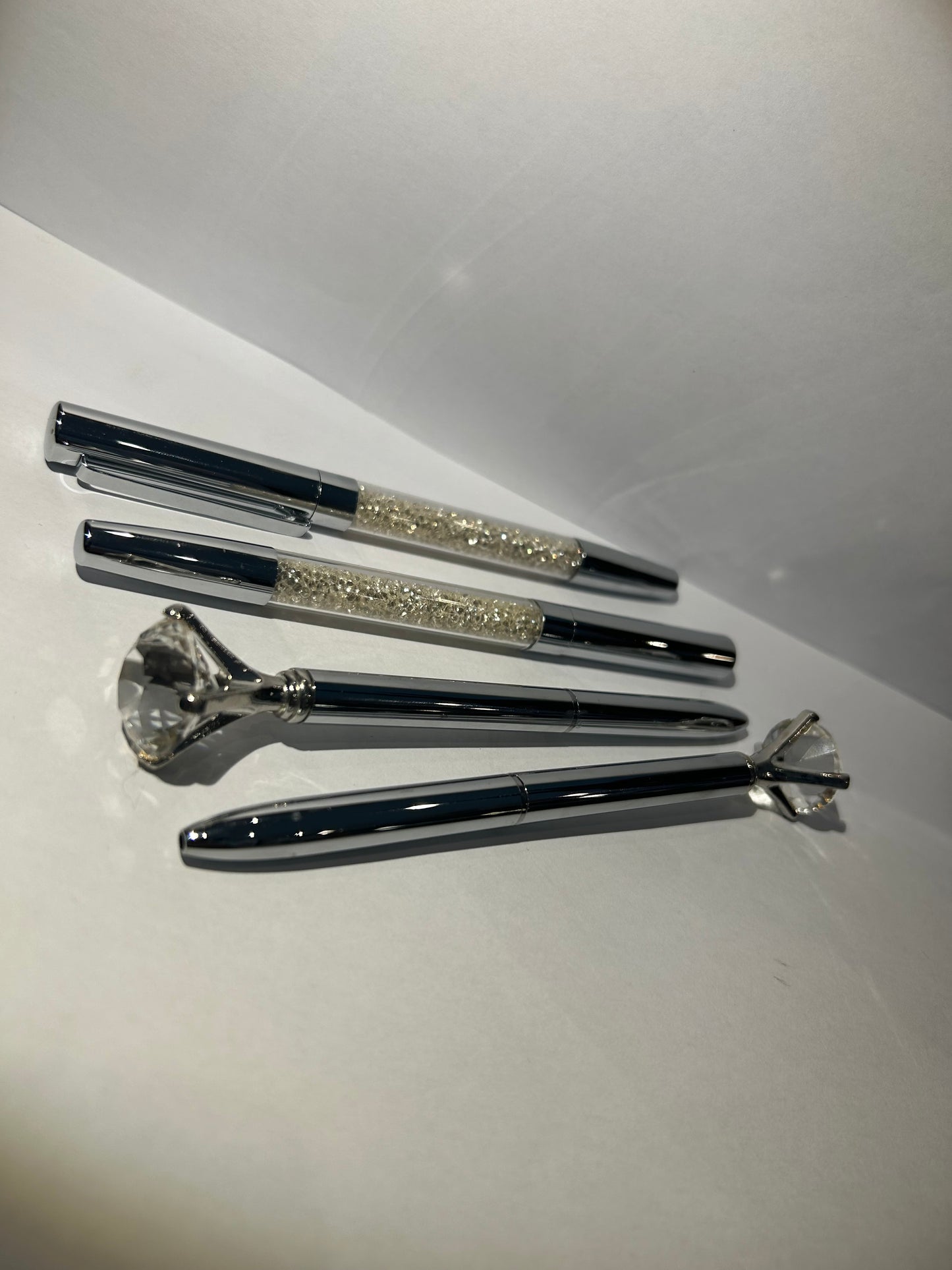 Crystal silver pens