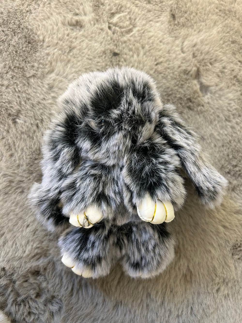 charcoal bunny key ring, key chain