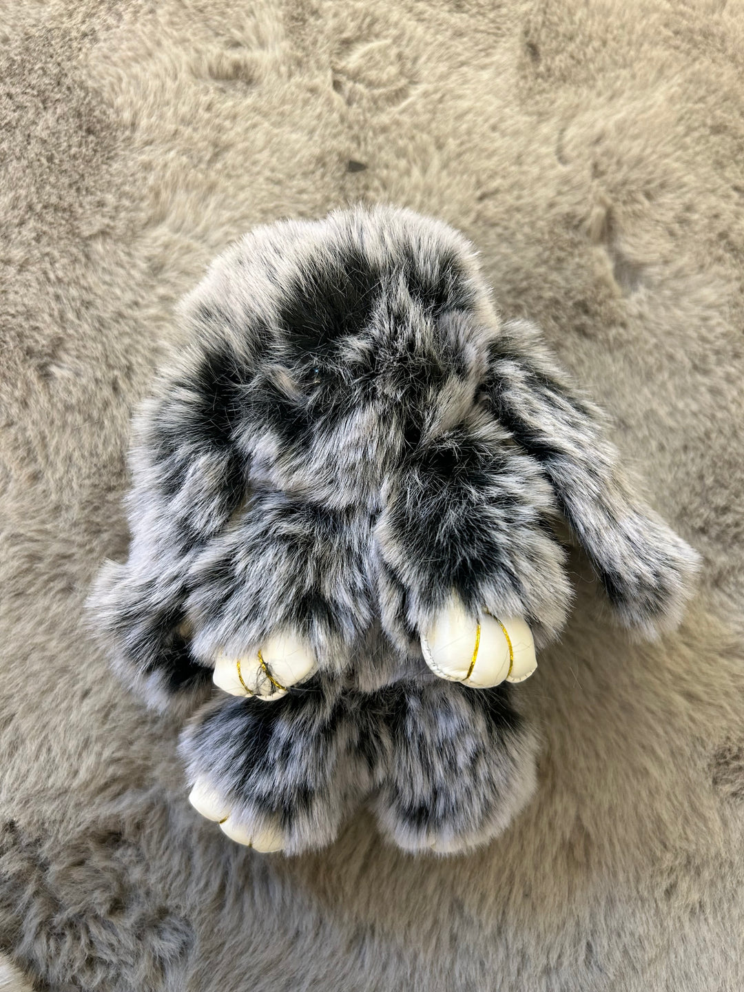 charcoal bunny key ring, key chain
