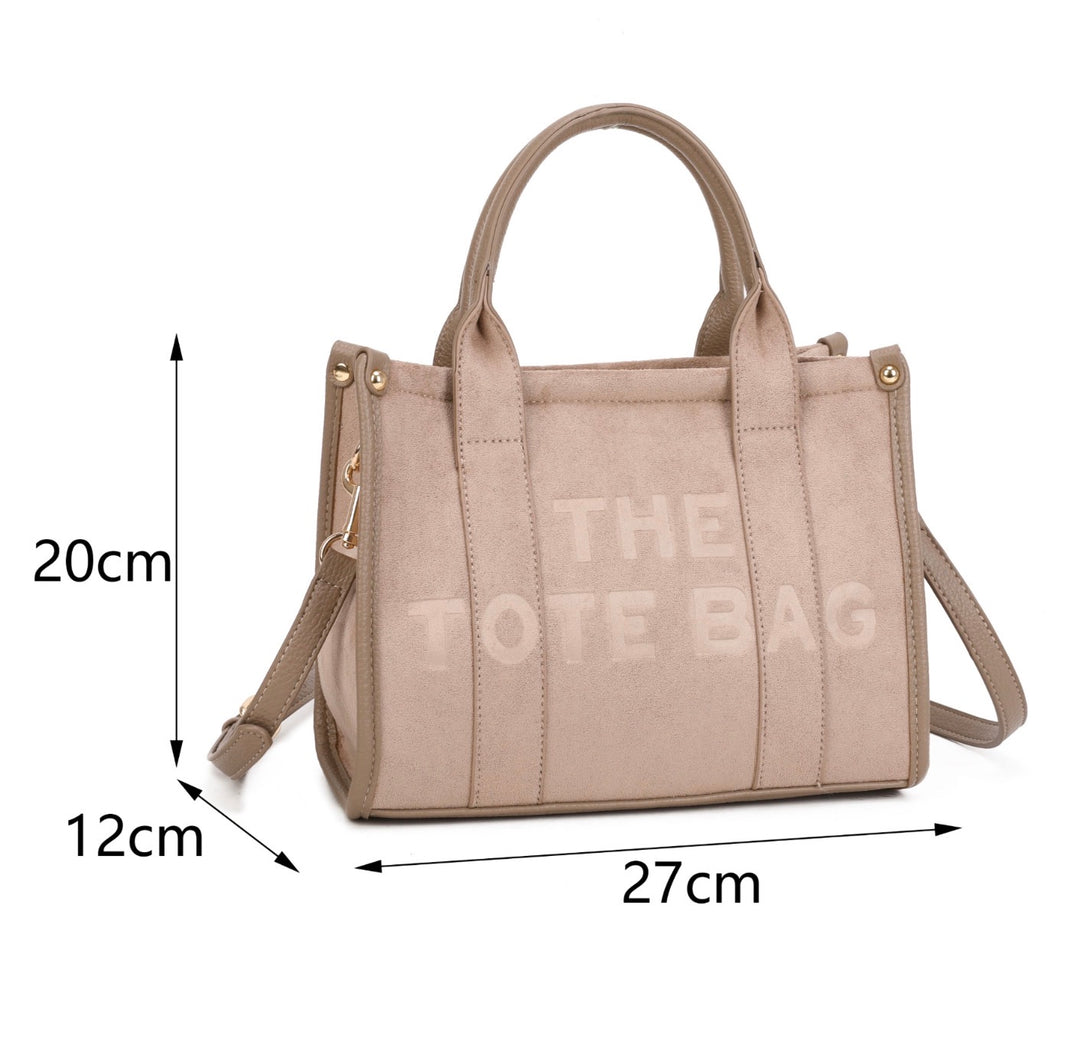 Small Faux Suede Tote Bag