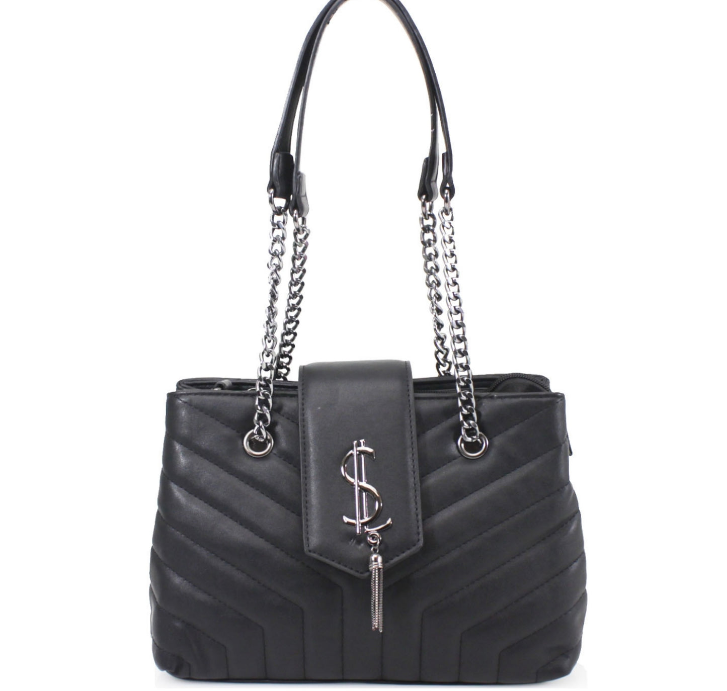 Quilted medium sized chain detail handbag