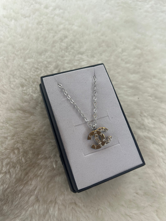 Silver letter detail necklace