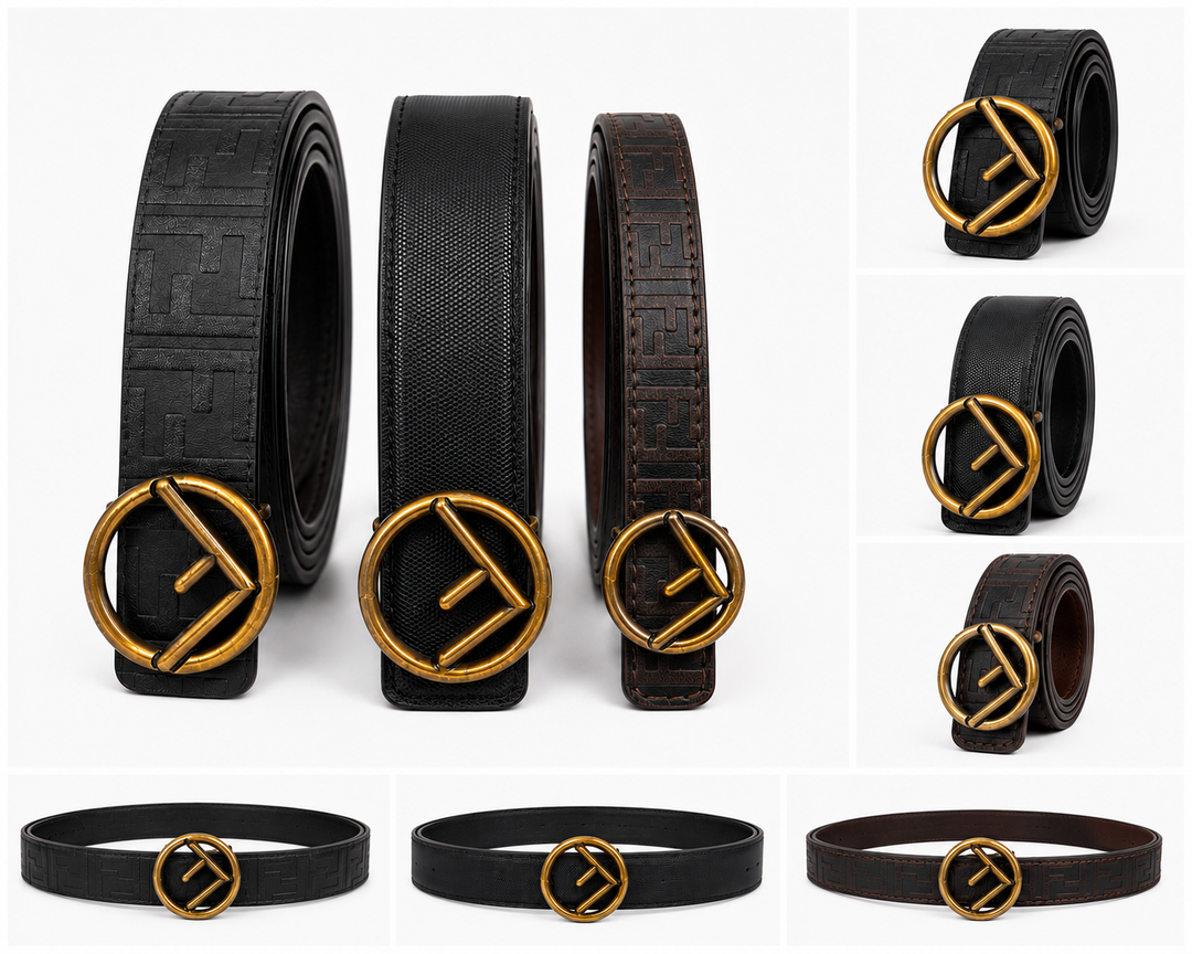 Gold letter f detailed belts 