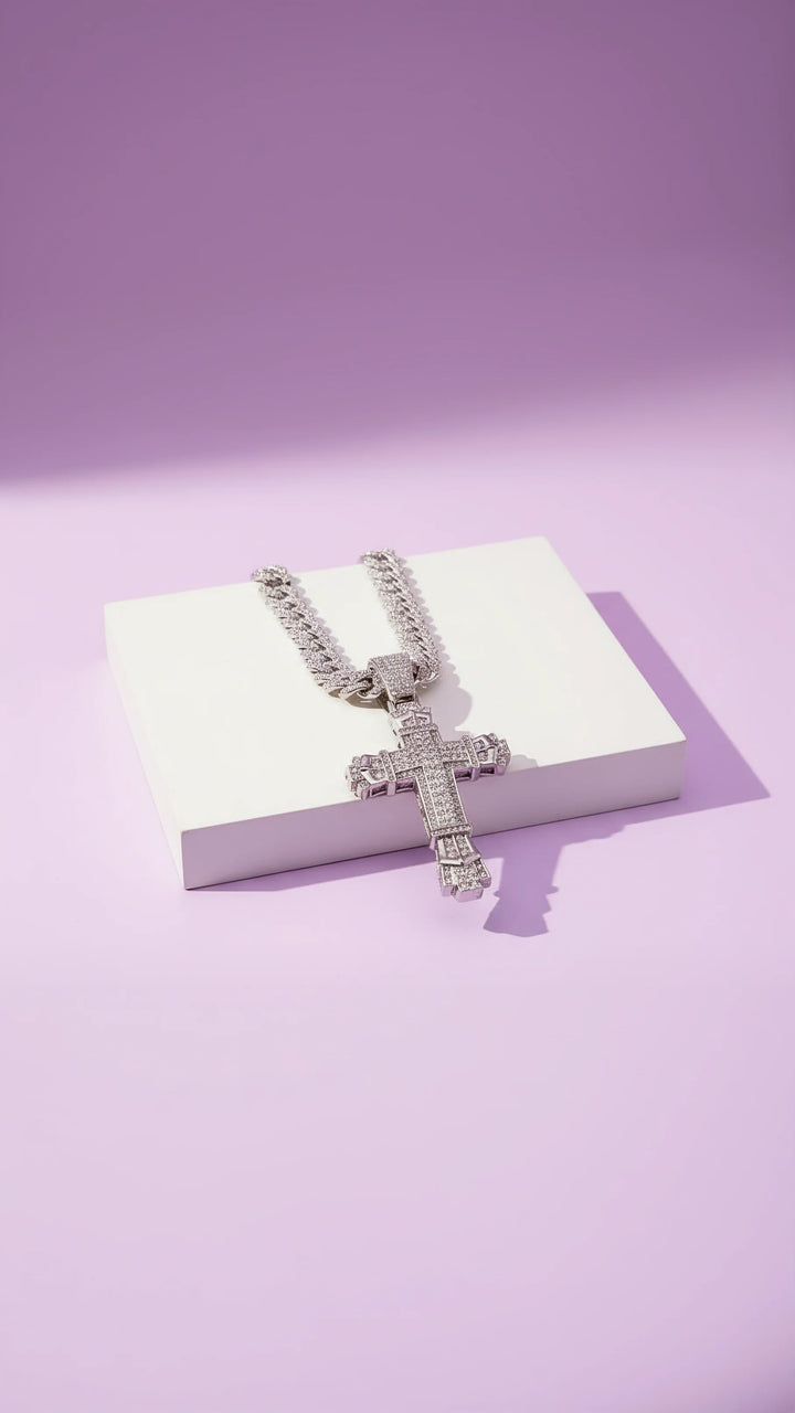 Magnum Stainless Steel Crystal Pendant Necklace