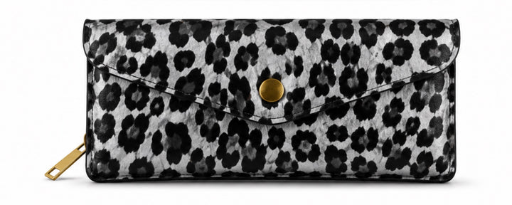 Real leather leopard print purse