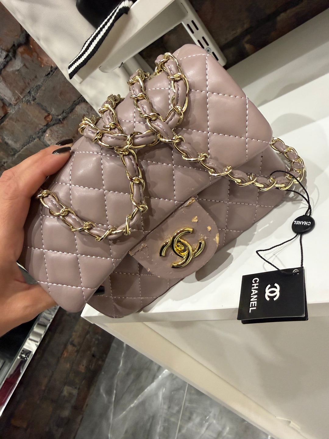 Mauve Quilted Handbag