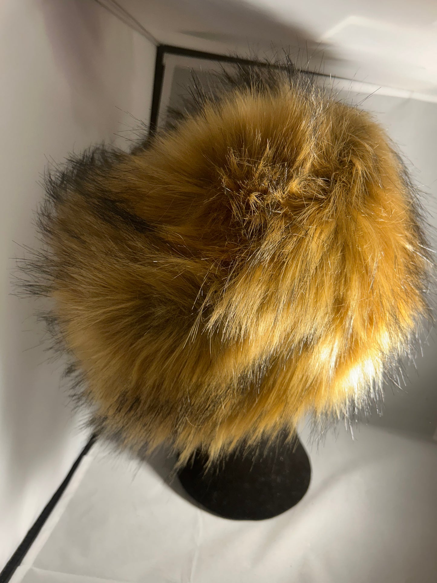 Brown faux fur hat