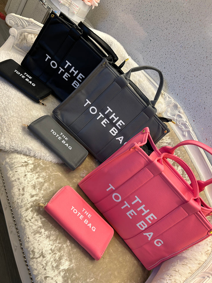 Tote bag and purse sets with the text &