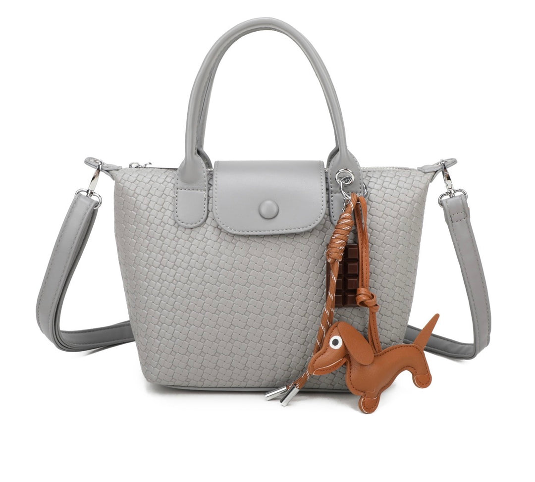 Dog Charm Tote Grab Bag Handbag