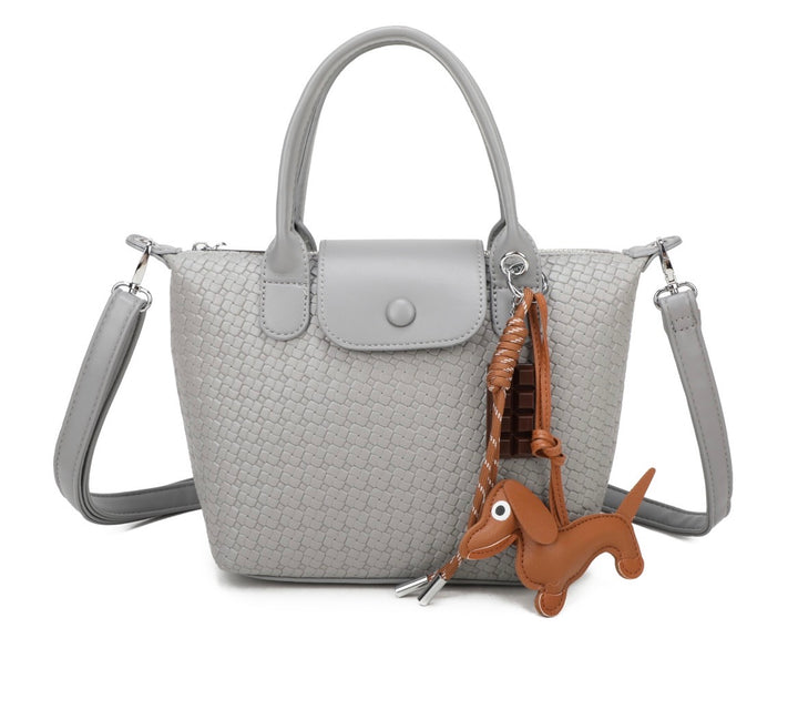 Dog Charm Tote Grab Bag Handbag