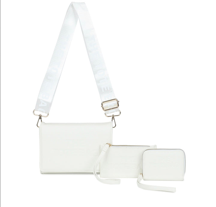 3 in 1 Crossbody Tote Bag Set with Matching Purse &amp; Wristlet