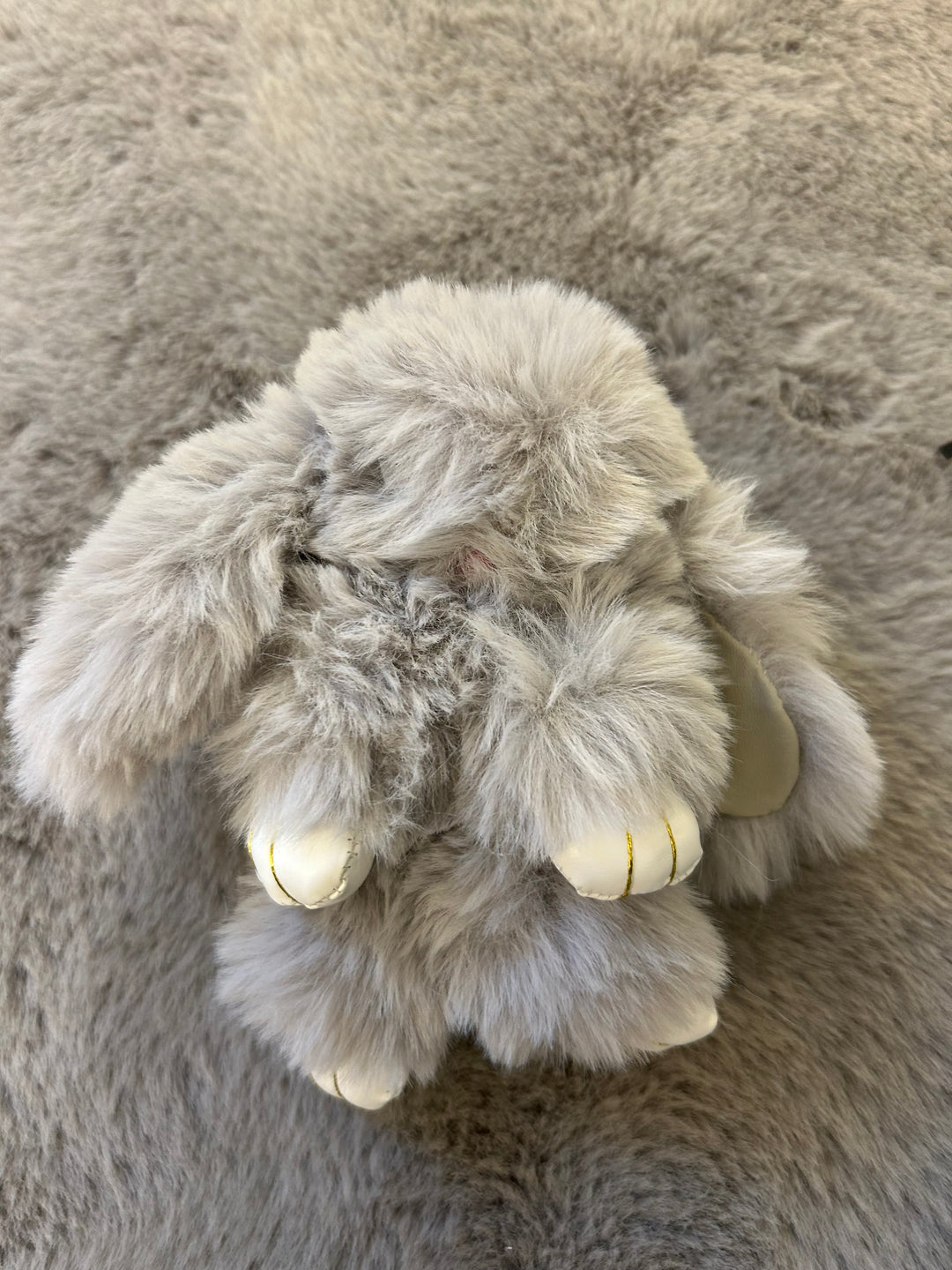 light grey bunny key ring, key chain