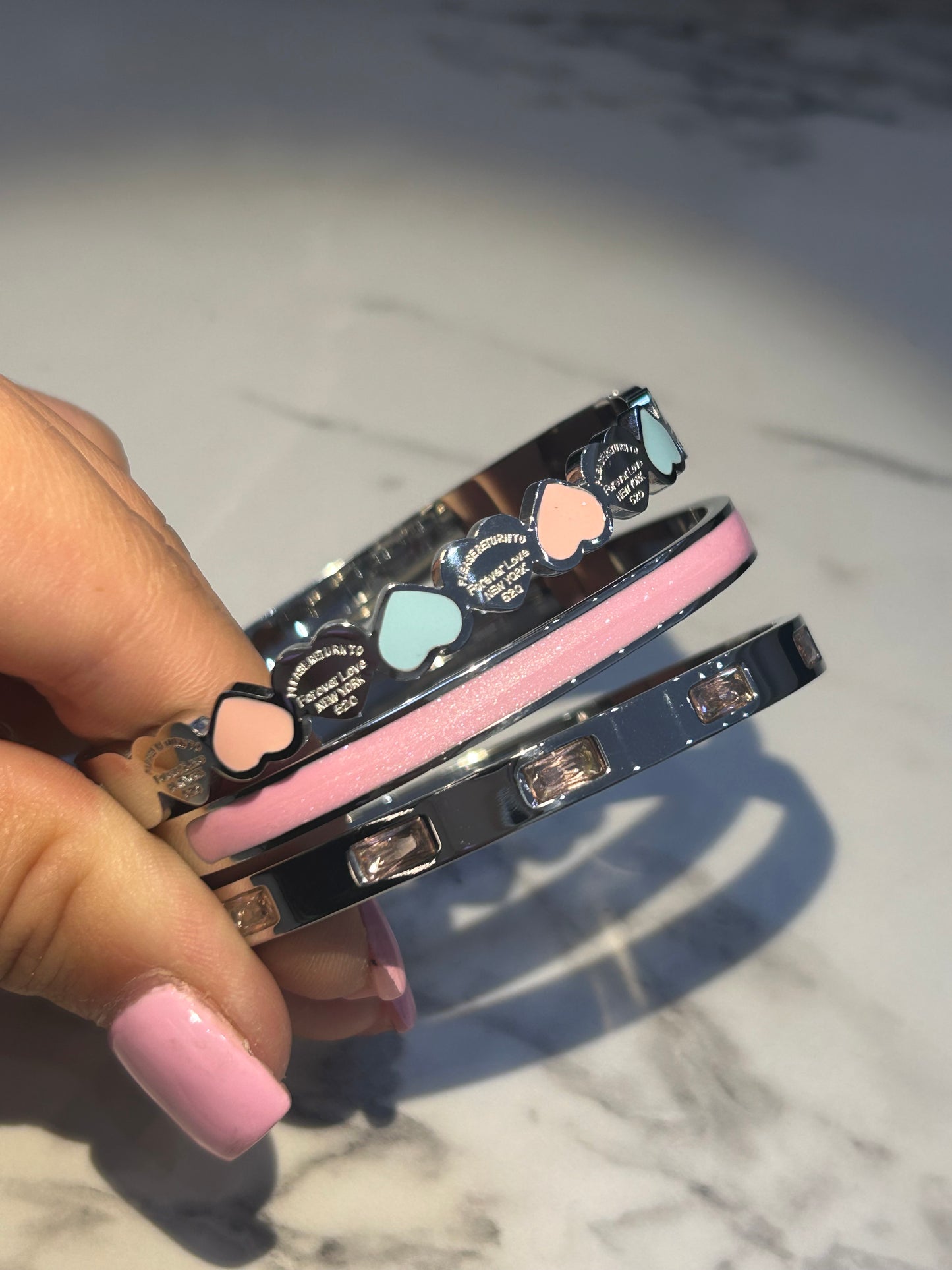 Heart bangle set