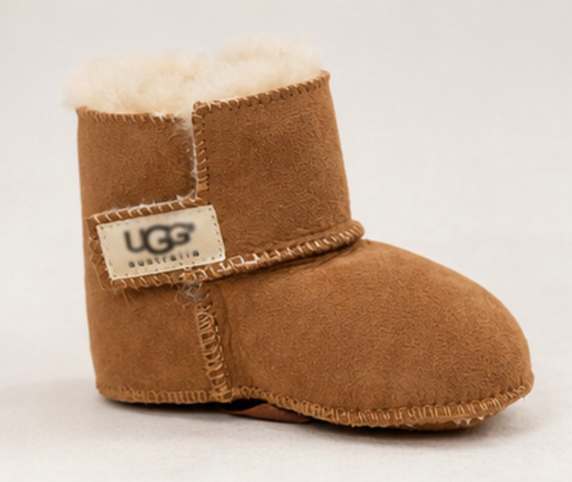 Baby faux suede winter boots in chestnut brown 