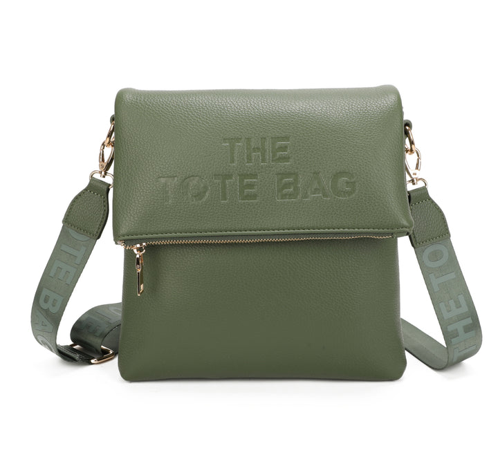 Green tote bag with &
