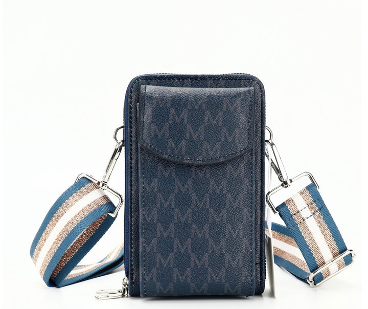 Navy crossbody phone purse bag with jazzy strap
