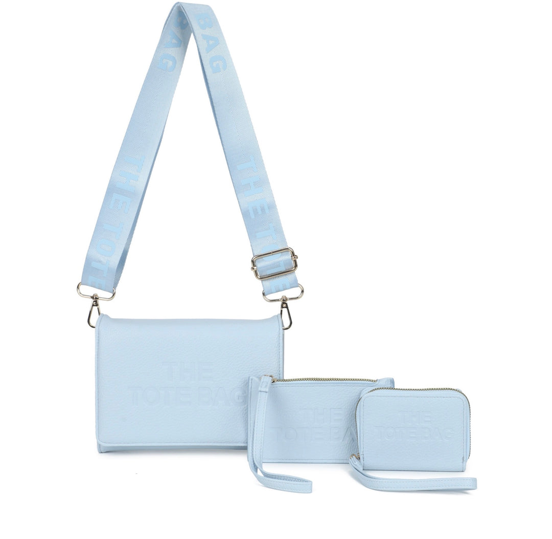 3 in 1 Crossbody Tote Bag Set with Matching Purse &amp; Wristlet