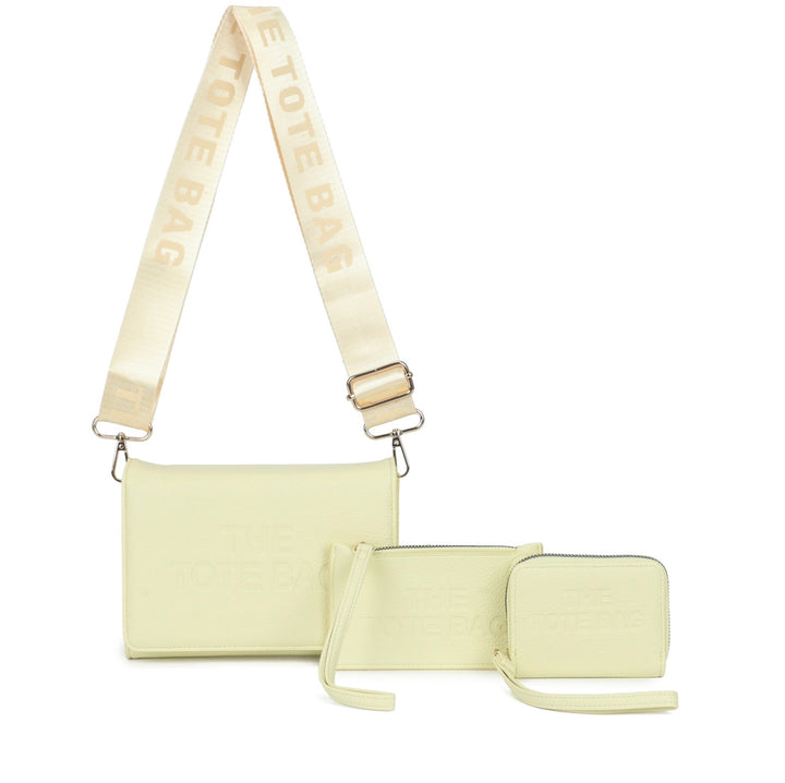 3 in 1 Crossbody Tote Bag Set with Matching Purse &amp; Wristlet