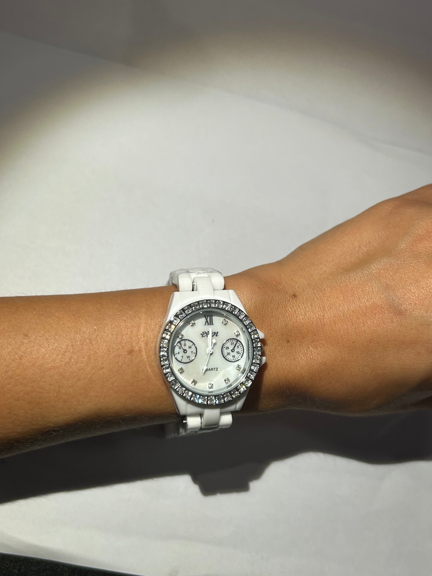 White Crystal Watch