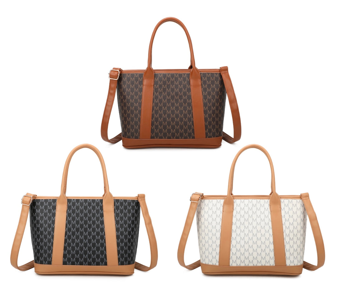 Large structured tote bags in multiple colours with double handles and crossbody straps