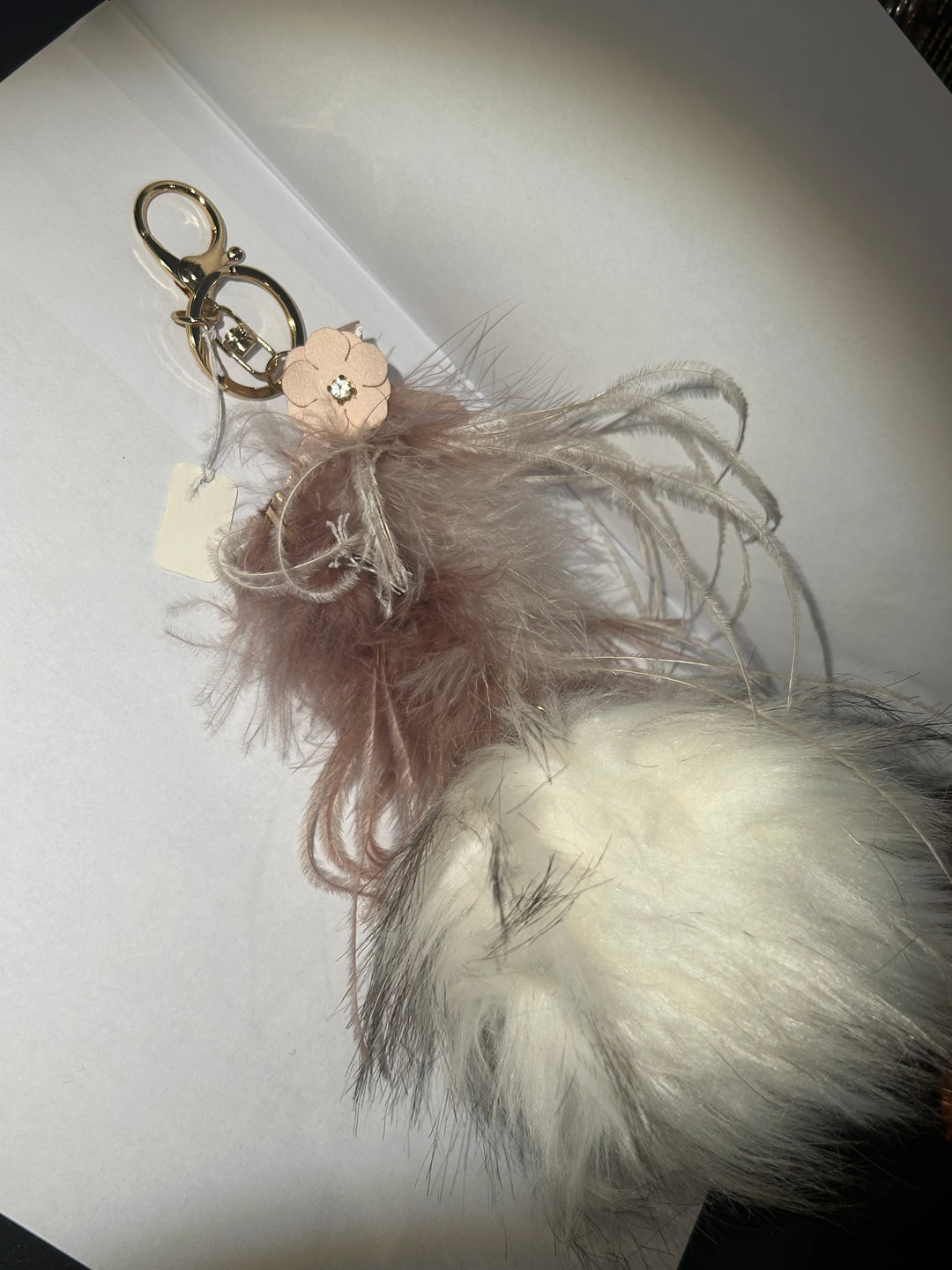 Fur pompom keyring