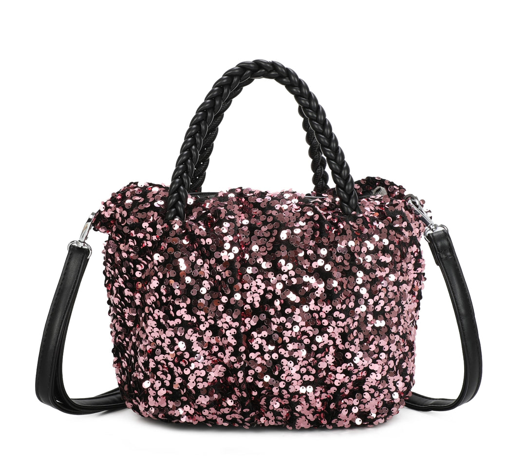 Pink sequin embellished grab bags 