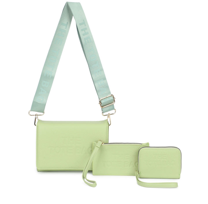3 in 1 Crossbody Tote Bag Set with Matching Purse &amp; Wristlet