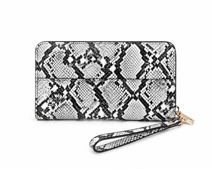 Travel large purse snakeprint with matching passport case