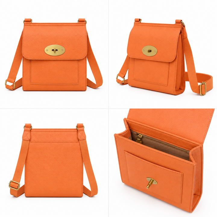Classic Buckle Crossbody Satchel Bag