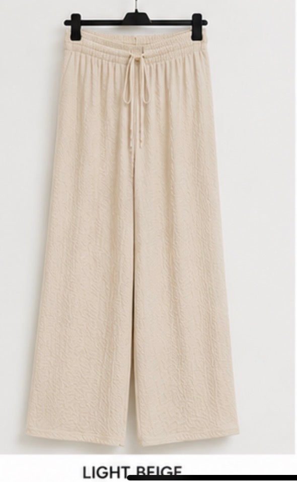 Ribbed wide leg trousers