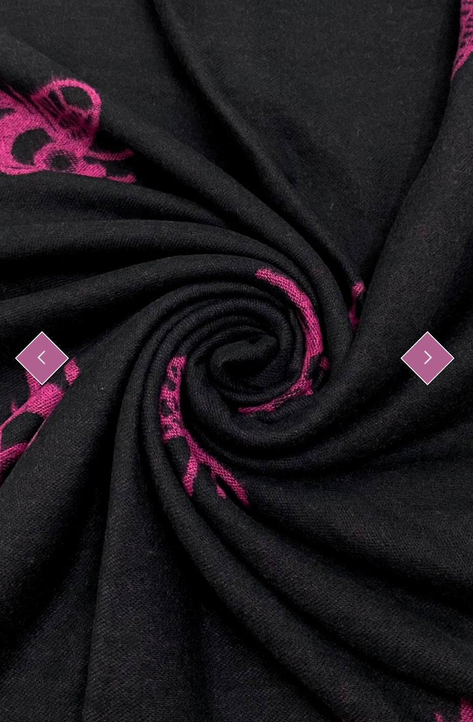 Black scarf with bee detail pattern 