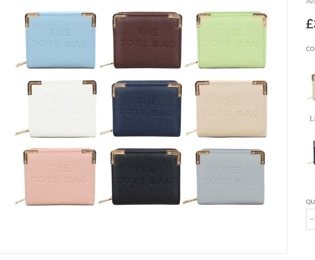 RFID Small Purse with Metal Corner Detail - The Tote Bag Purse