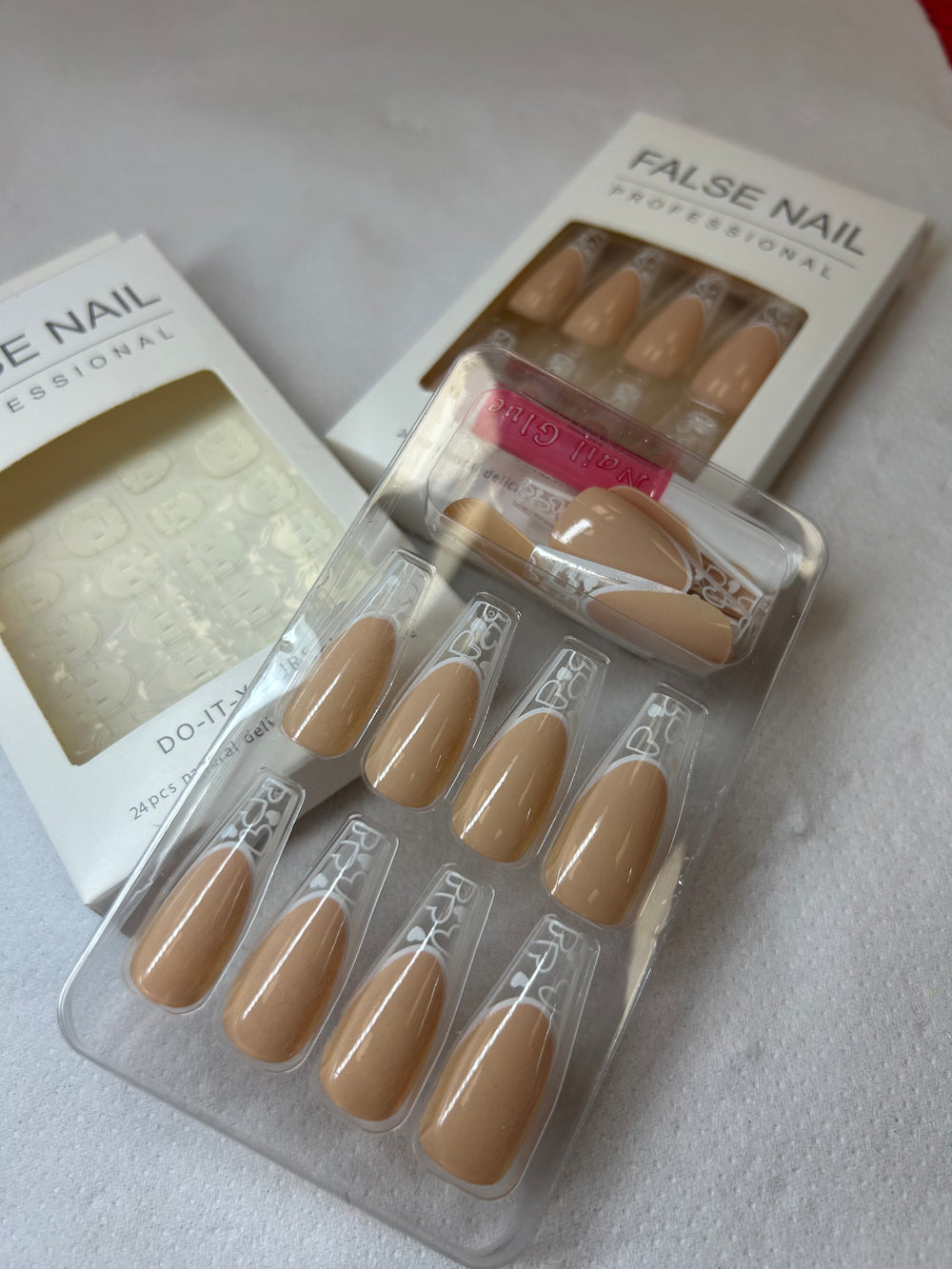 Set of false nails in a packaging box