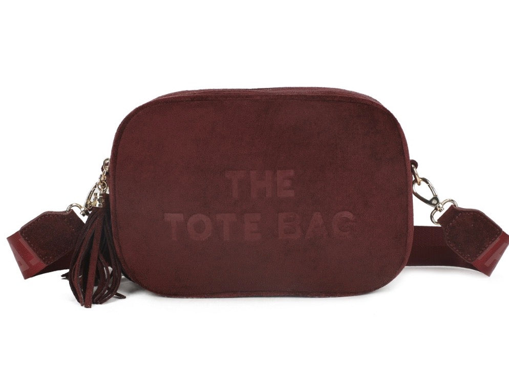 The Suede Tote Bag Double Zip Crossbody Bag