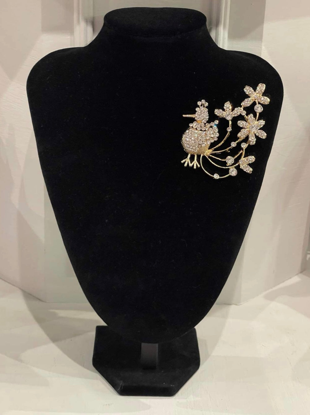 Flower Crystal Bird of paradise Brooch diamanté embellishment pin brooches