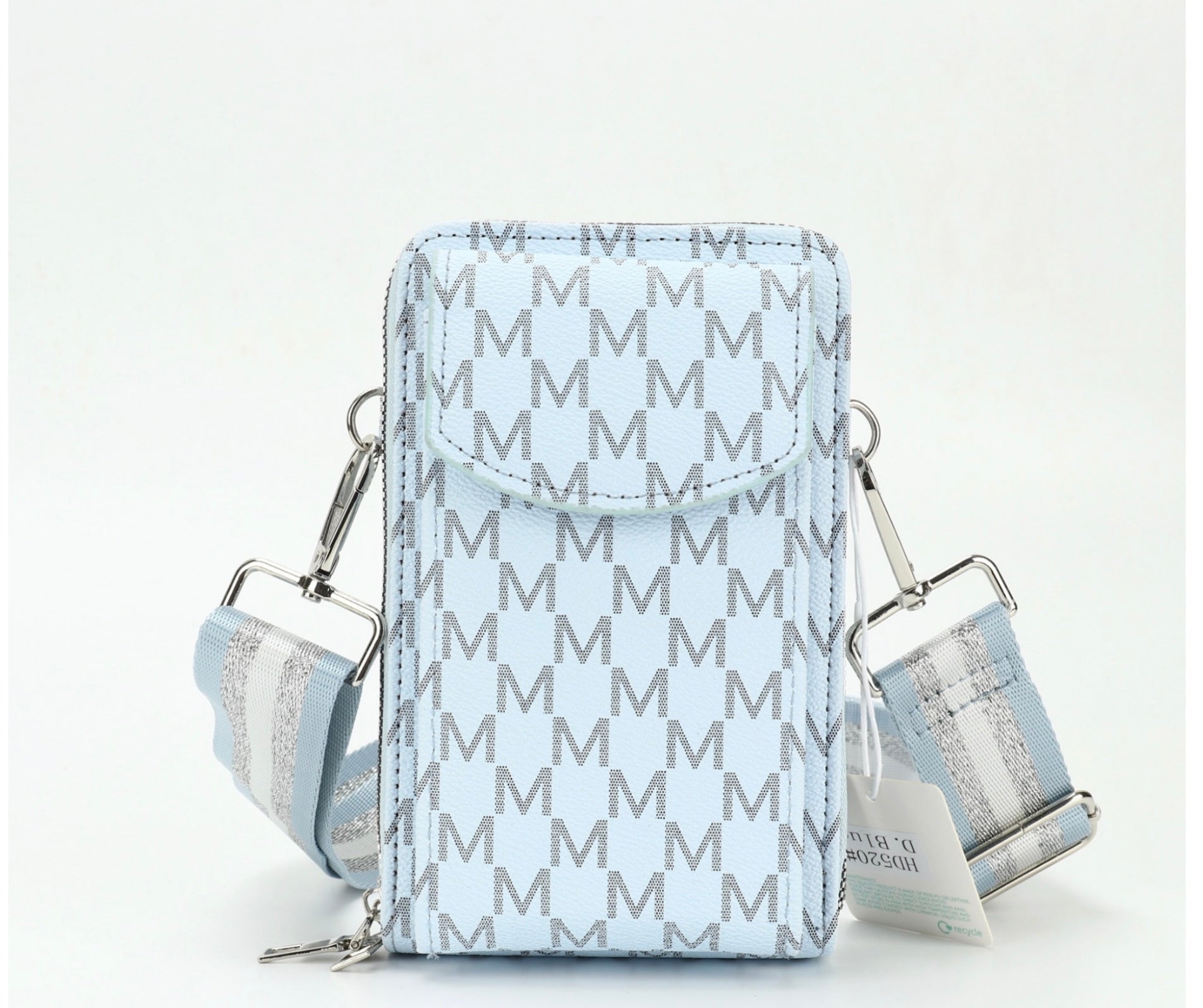 Baby Blue crossbody phone purse bag with jazzy strap