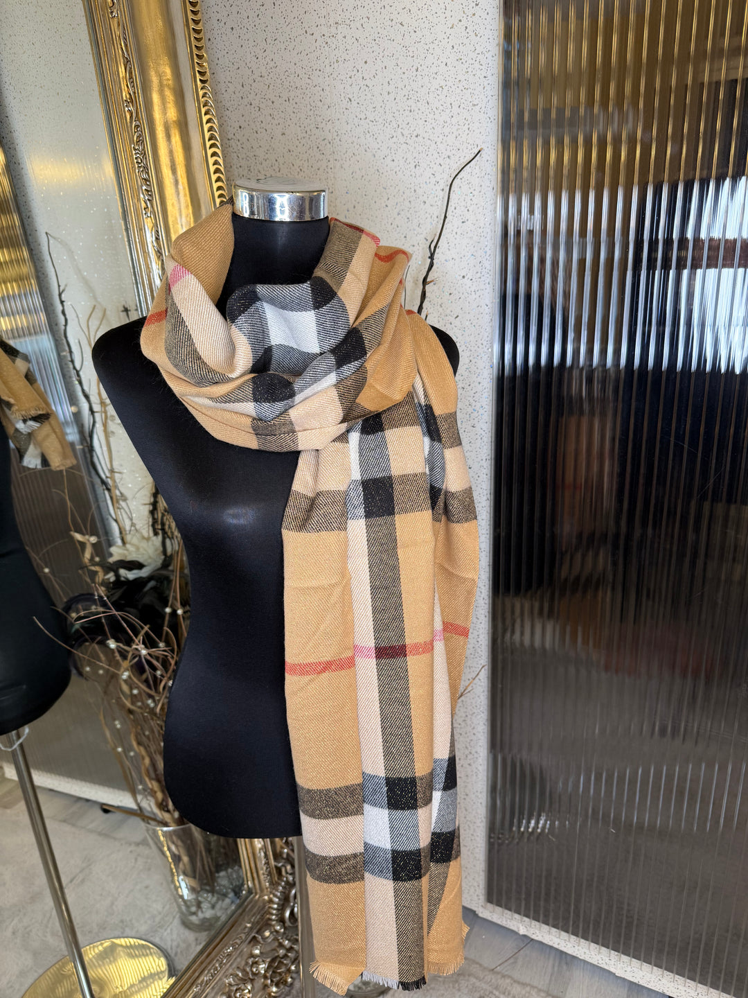 Sparkly checked scarf